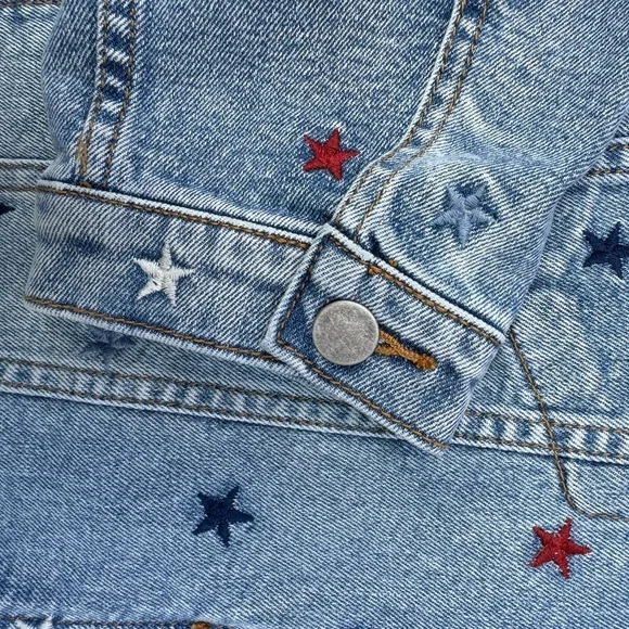 Driftwood Jeans Classic Embroidered Denim Jacket Starry Night Americana Large - Picture 13 of 16